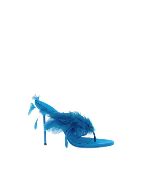 Lidia feather thong mules