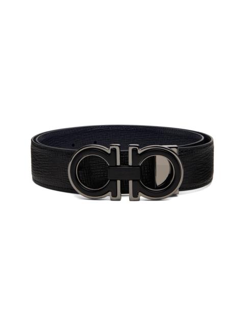 Black Adjustable Gancini Reversible Belt