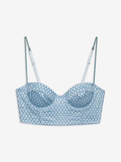 Glitter Grid Bustier Top