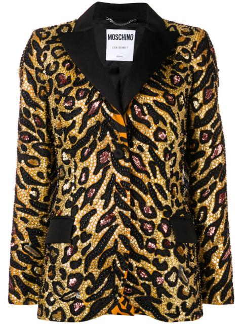 Tiger sequin-embellished blazer