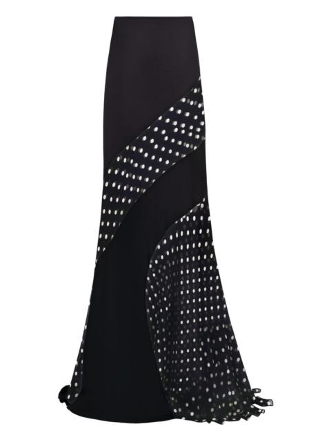 polka dot-pattern maxi skirt