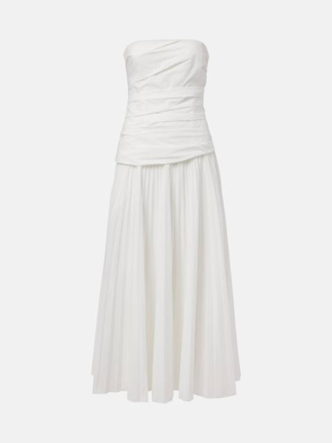 Arie strapless cotton-blend midi dress
