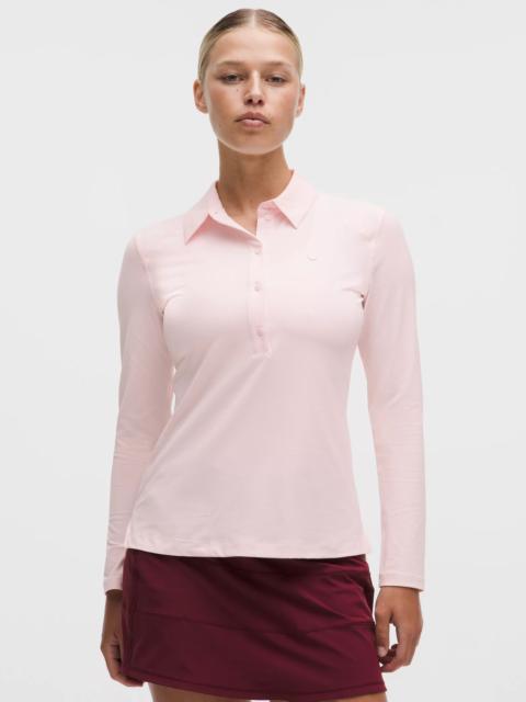 Quick-Dry Long-Sleeve Polo Shirt *Straight Hem