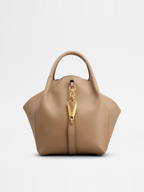 SATCHEL IN LEATHER SMALL - BEIGE