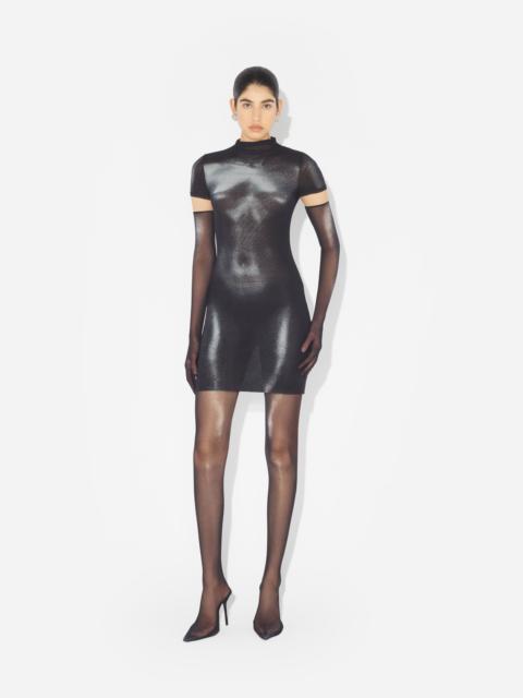 THE SHORT SILVER BODY DUST DRESS