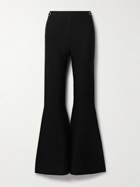 Ayala Embellished Wool And Cashmere-blend Flared Pants
