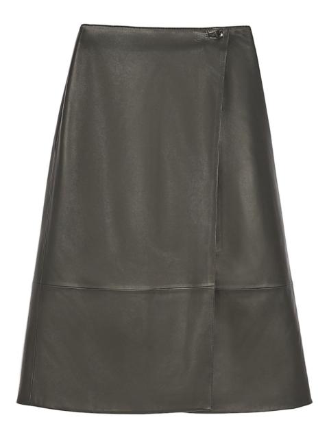 leather midi skirt
