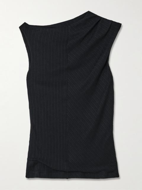 Toga Draped Ribbed Organic Cotton And Modal-blend Top