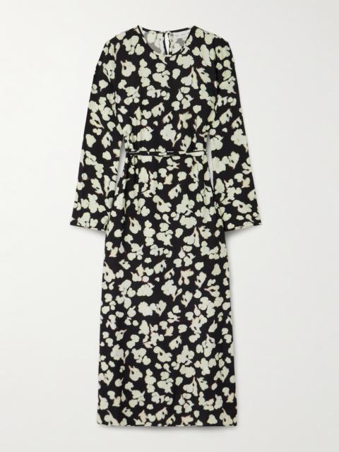 Waverly Floral-print Belted Jersey Maxi Dress