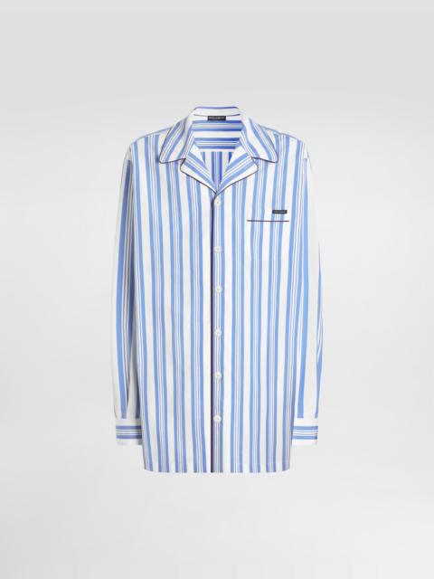 Striped poplin vanity shirt