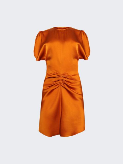 Gathered Waist Mini Dress Sunset Orange