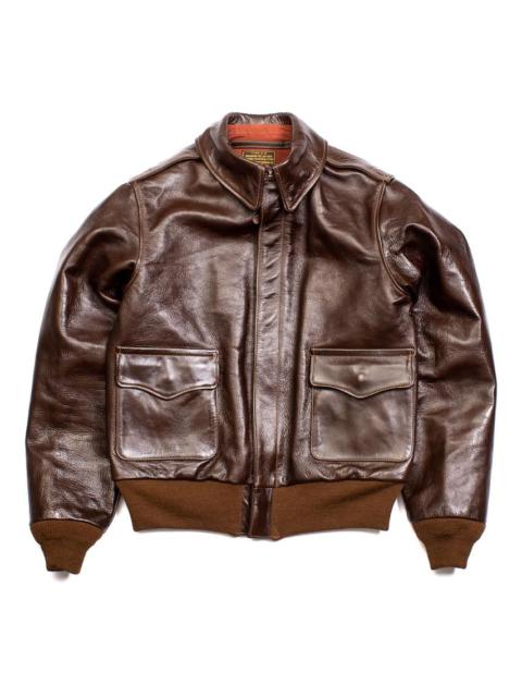 Buzz Rickson's Type A-2 Rough Wear 23380 No Stencil Leather Jacket Seal Brown