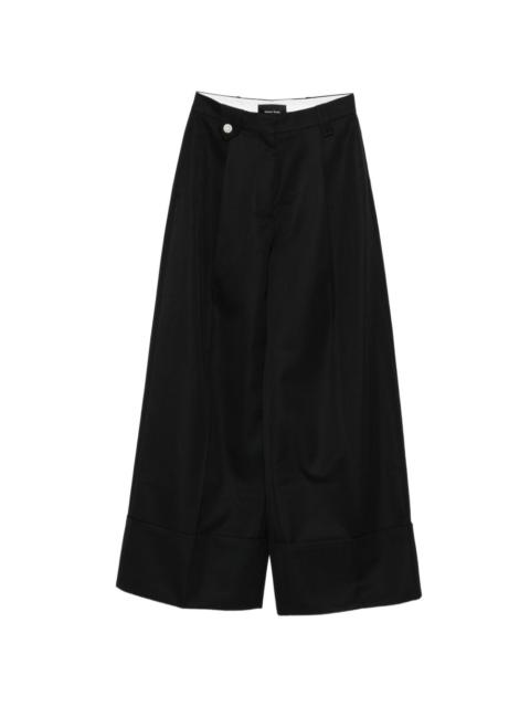 button wide trousers