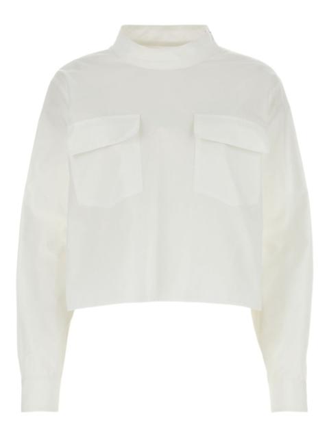 high-neck pocket blouse