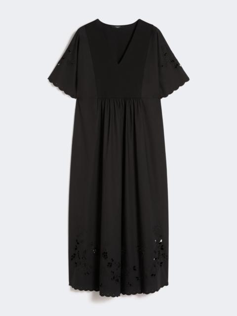 Cotton poplin and jersey dress - BLACK