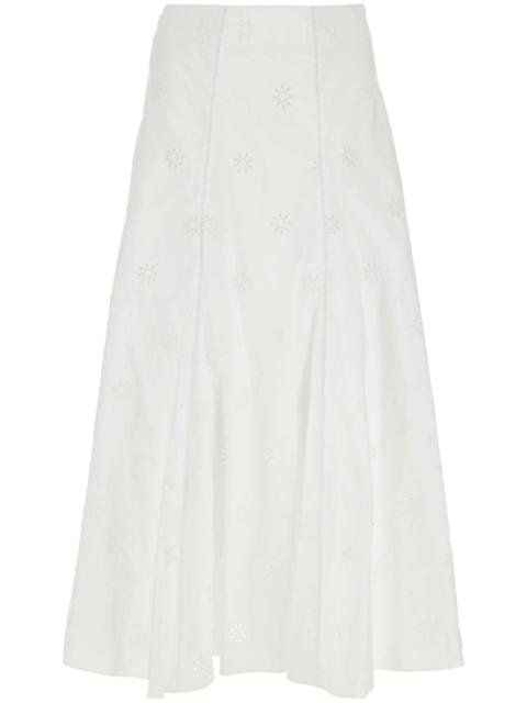 broderie-anglaise poplin skirt