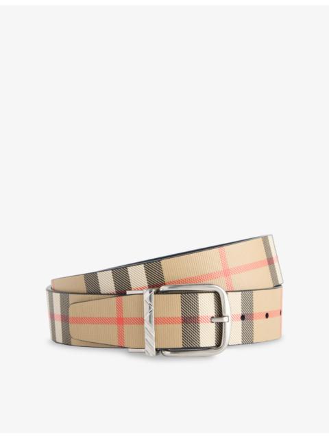 The Check Leather Belt