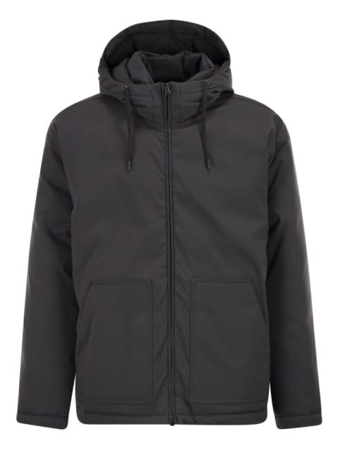 zip-up hooded jacket