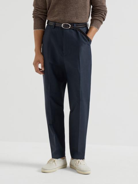 Cotton and linen panama trousers