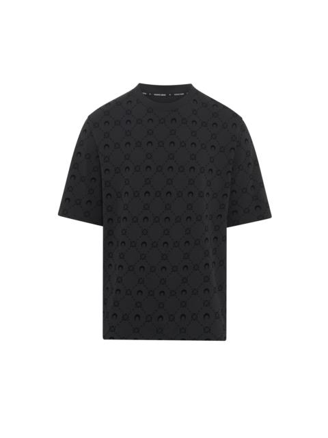 Moonogram Flocked Jersey Relaxed T-Shirt