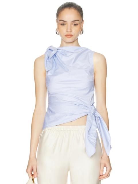 Bow Drape Shirting Top