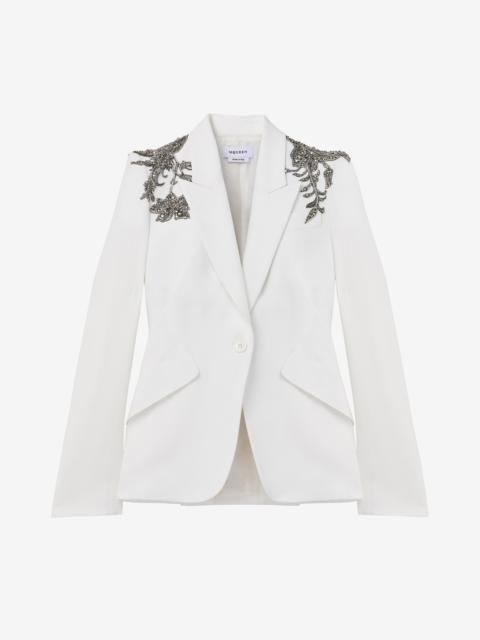 Silver Tattoo Peak Shoulder Jacket