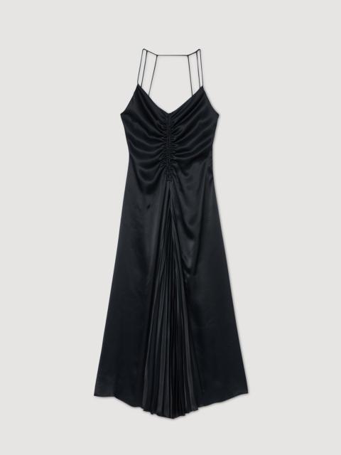 LONG SATIN-EFFECT DRESS