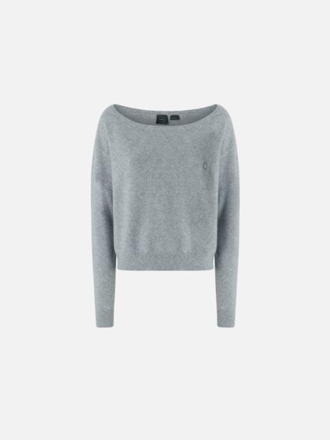 CASHMERE-BLEND SWEATER WITH EMBROIDERED LOGO