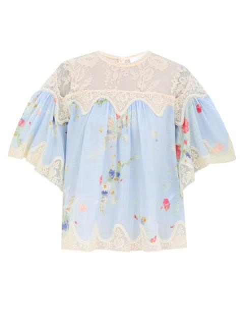 LUCKY LACE TRIM BLOUSE