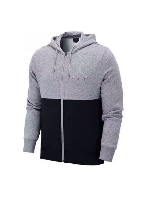 Air Jordan Basketball Casual Sports Hooded Jacket Black Gray Colorblock CK1353-091