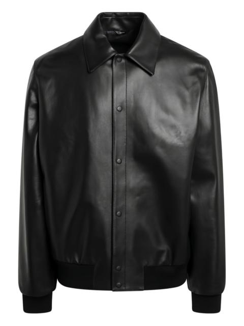 lettering-detail sheepskin jacket