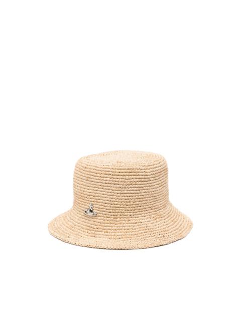 Orb raffia bucket hat
