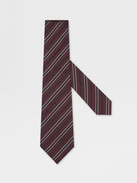 BURGUNDY SILK AND COTTON TIE