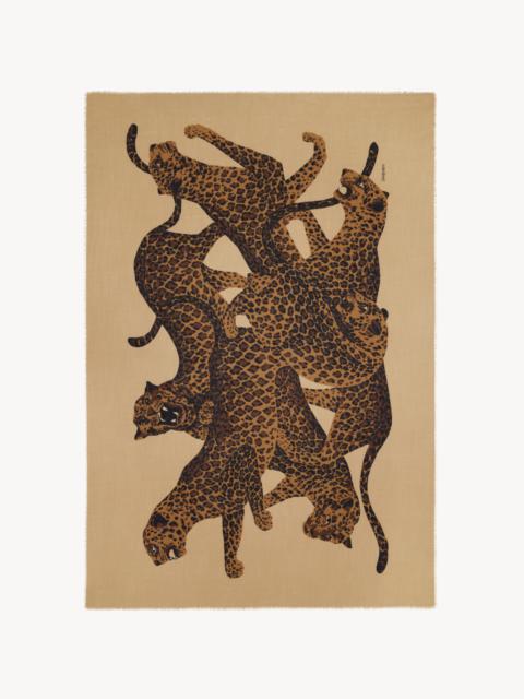 LEOPARD STOLE IN WOOL TWILL