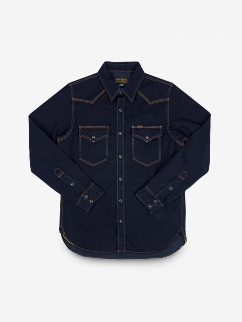 12OZ SELVEDGE DENIM WESTERN SHIRT - INDIGO OVERDYED BLACK