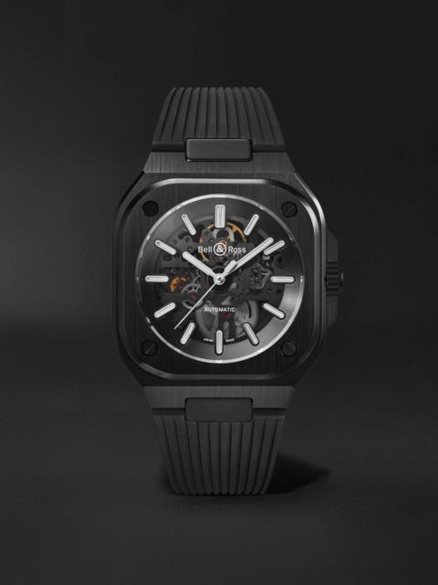 BR 05 Skeleton Automatic 41mm Black Ceramic and Rubber Watch, Ref. No. BR05A-BL-SK-CE/SRB