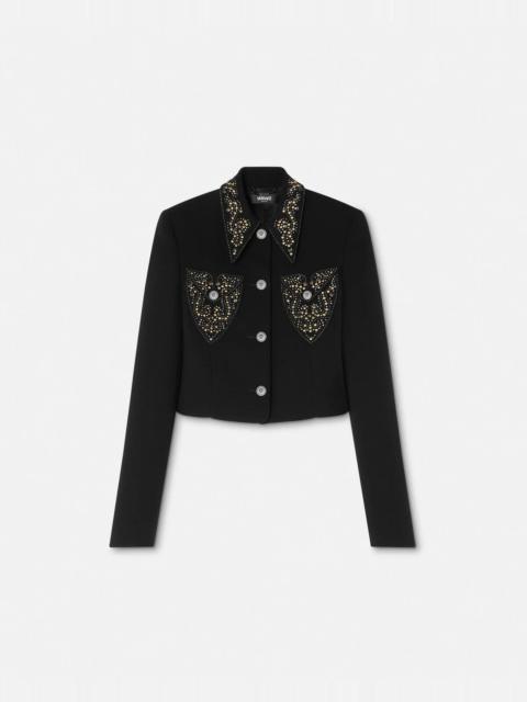 Studded Wool Crop Jacket