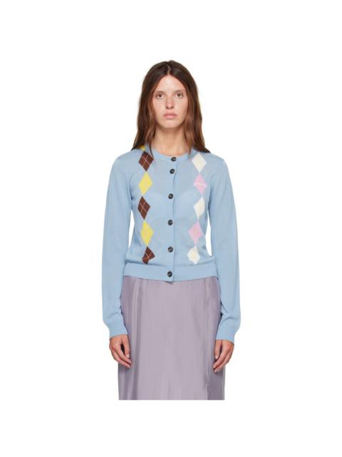 Blue Argyle Cardigan