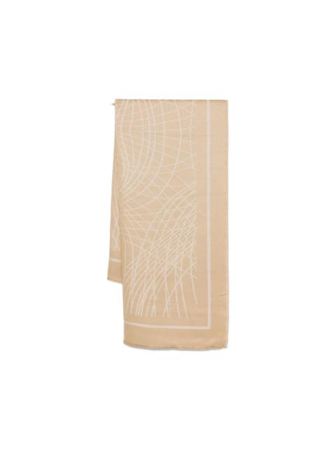 geometric-print scarf