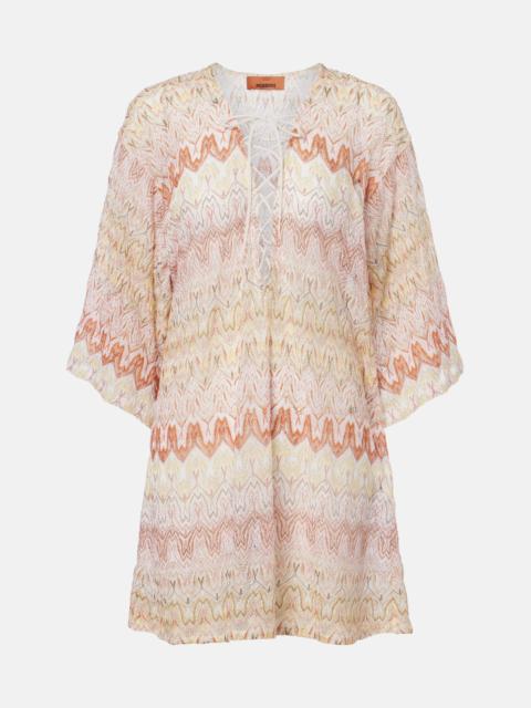 Lamé beach cover-up