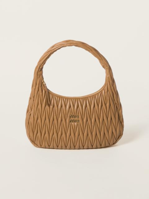 Wander matelassé nappa leather hobo bag