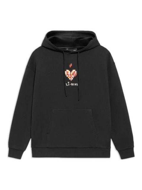 Li-Ning Sports Fashion Series Casual hooded Sports Pullover Couple Style Hoodie 'Black' AWDS593-2