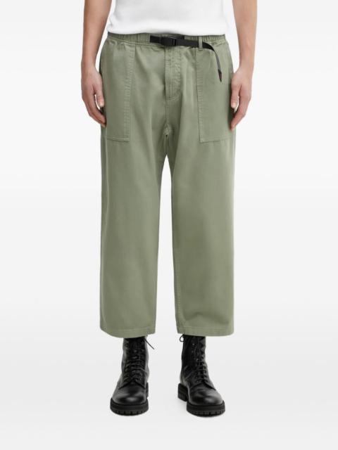 elasticated-waistband straight trousers