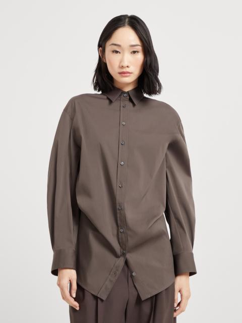 Stretch cotton poplin shirt with  precious detachable straps