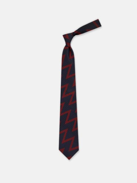MADE-IN-USA ROYAL ARTILLERY ZIG ZAG NON-CREASE SILK TIE