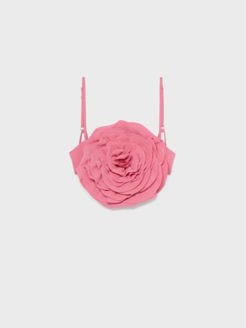 ROSE-EFFECT TOP IN GABARDINE