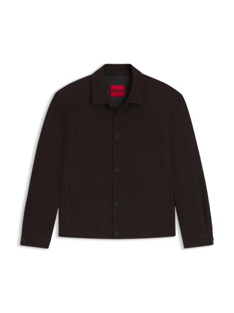 SLIM-FIT JACKET IN HERRINGBONE PERFORMANCE-STRETCH CLOTH