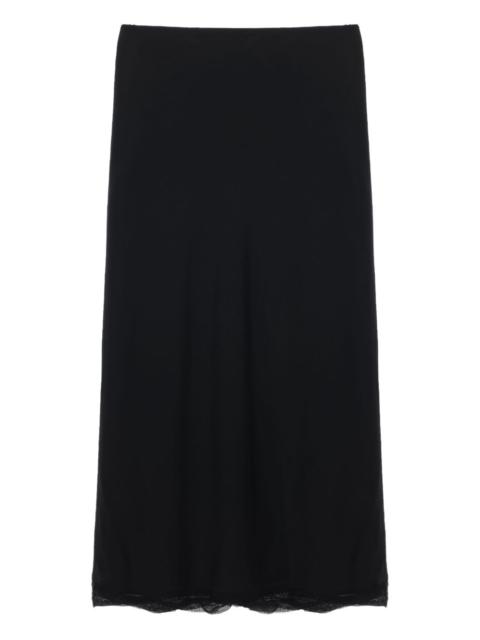 satin midi slip skirt
