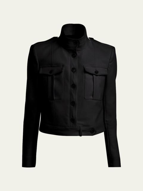 Shrunken Military Cotton Jacket