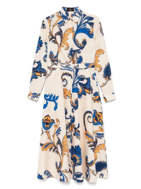 paisley-print shirt dress